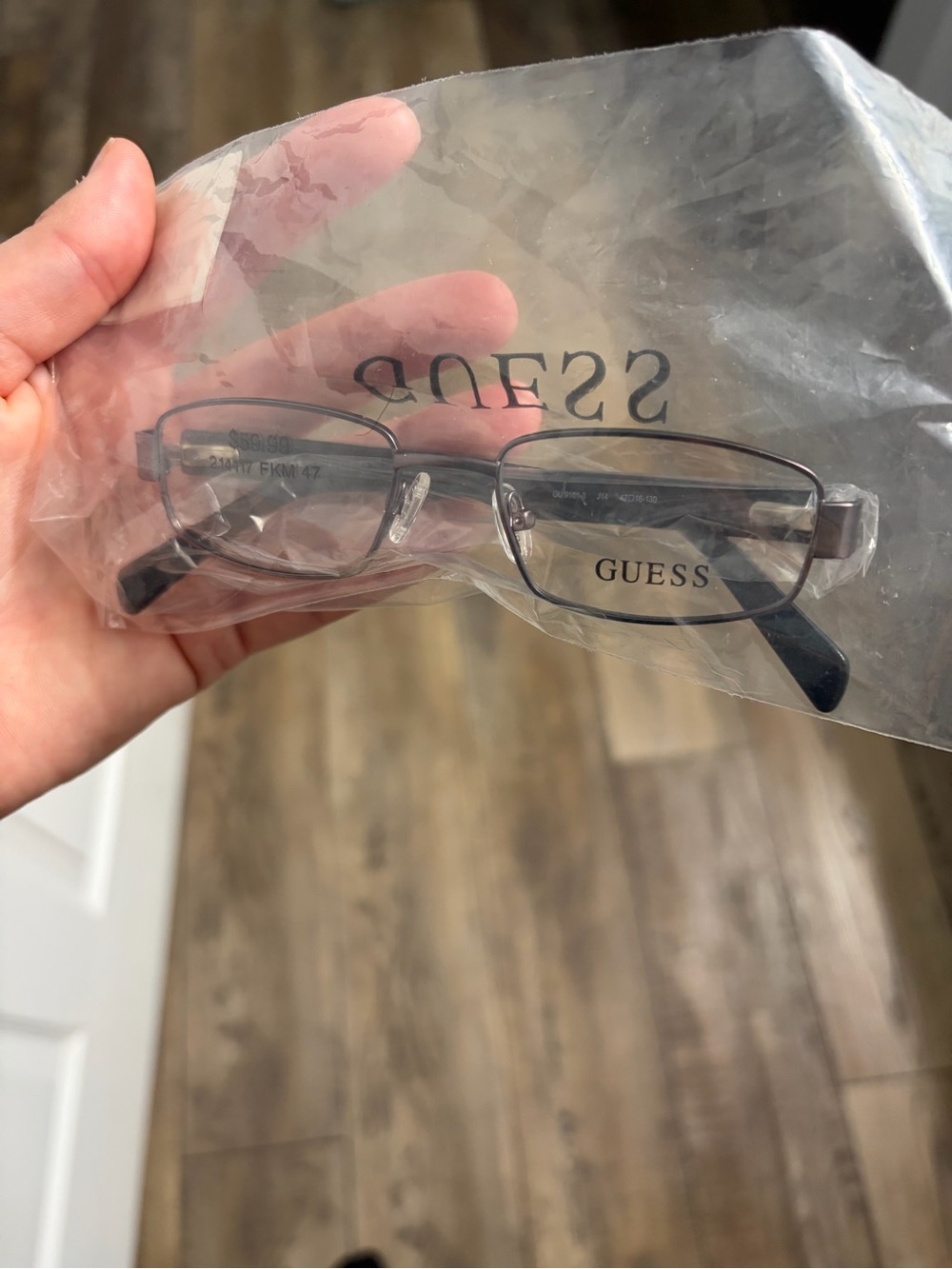 GUESS Women's Rectangular Metal Glasses in Gunmetal and Black